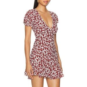 Faithfull the Brand Aurelia Mini Dress Leilani Red & White Floral Sz 2 / XS